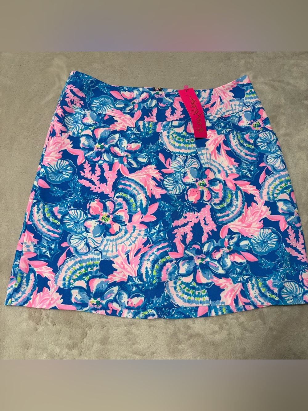 NWT Lilly Pulitzer Jonas Stretch Skort Blue Tang Sitting Seaside Breathable